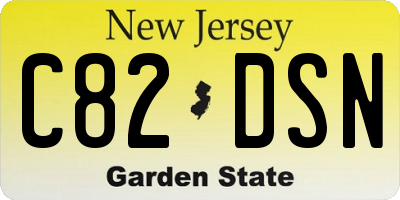 NJ license plate C82DSN