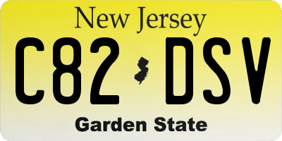 NJ license plate C82DSV