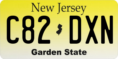 NJ license plate C82DXN