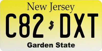 NJ license plate C82DXT