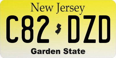 NJ license plate C82DZD