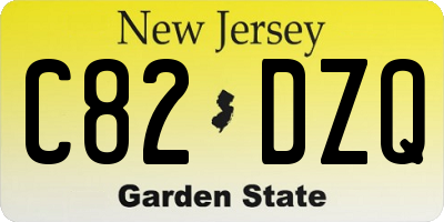 NJ license plate C82DZQ