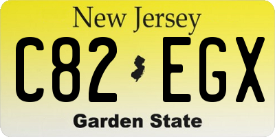 NJ license plate C82EGX