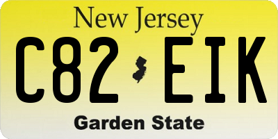 NJ license plate C82EIK