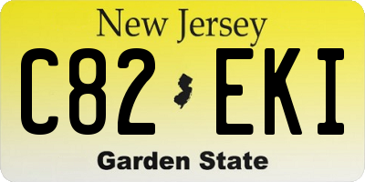 NJ license plate C82EKI