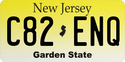 NJ license plate C82ENQ