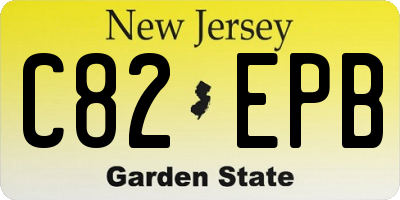 NJ license plate C82EPB