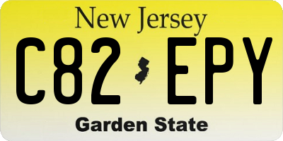 NJ license plate C82EPY