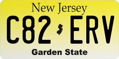 NJ license plate C82ERV