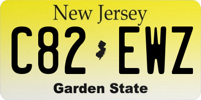 NJ license plate C82EWZ