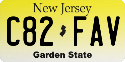 NJ license plate C82FAV
