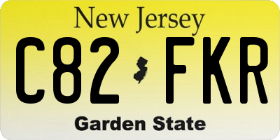NJ license plate C82FKR
