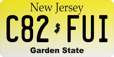 NJ license plate C82FUI