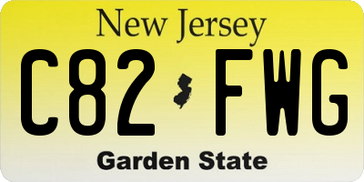 NJ license plate C82FWG