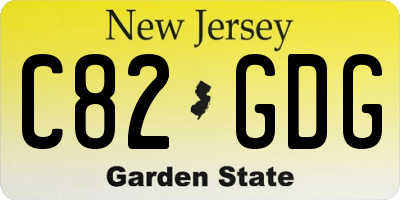 NJ license plate C82GDG