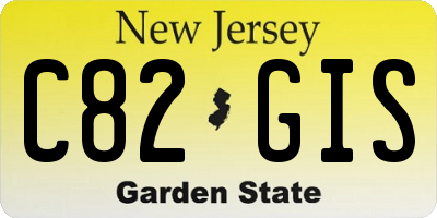 NJ license plate C82GIS