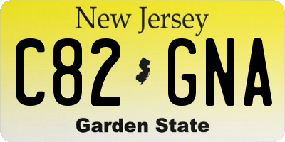 NJ license plate C82GNA
