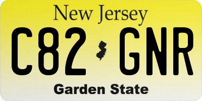 NJ license plate C82GNR