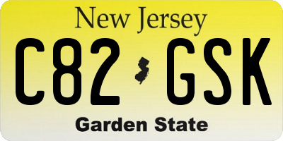 NJ license plate C82GSK