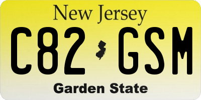 NJ license plate C82GSM