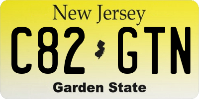 NJ license plate C82GTN