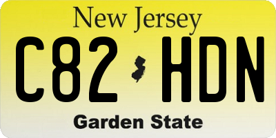 NJ license plate C82HDN