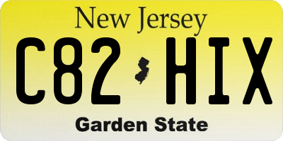 NJ license plate C82HIX