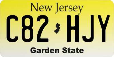 NJ license plate C82HJY