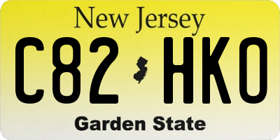 NJ license plate C82HKO