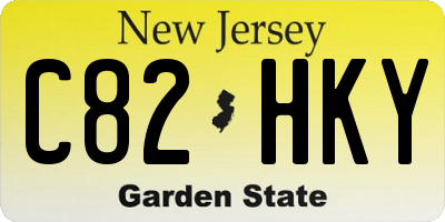 NJ license plate C82HKY