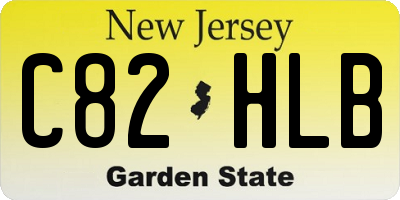 NJ license plate C82HLB