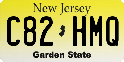 NJ license plate C82HMQ