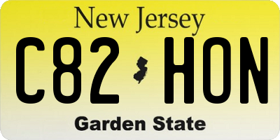 NJ license plate C82HON