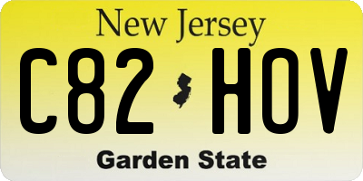 NJ license plate C82HOV