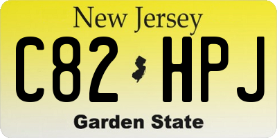 NJ license plate C82HPJ