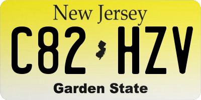 NJ license plate C82HZV