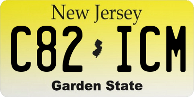 NJ license plate C82ICM