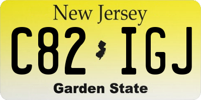 NJ license plate C82IGJ