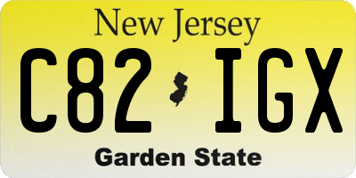 NJ license plate C82IGX