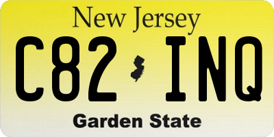 NJ license plate C82INQ