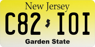NJ license plate C82IOI