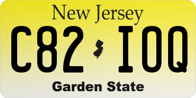 NJ license plate C82IOQ