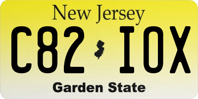 NJ license plate C82IOX