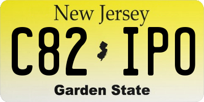 NJ license plate C82IPO