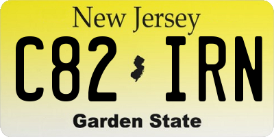 NJ license plate C82IRN