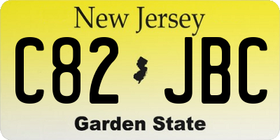 NJ license plate C82JBC