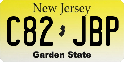 NJ license plate C82JBP