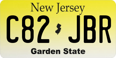 NJ license plate C82JBR
