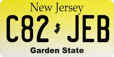 NJ license plate C82JEB