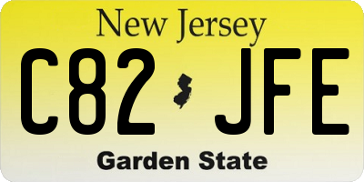 NJ license plate C82JFE